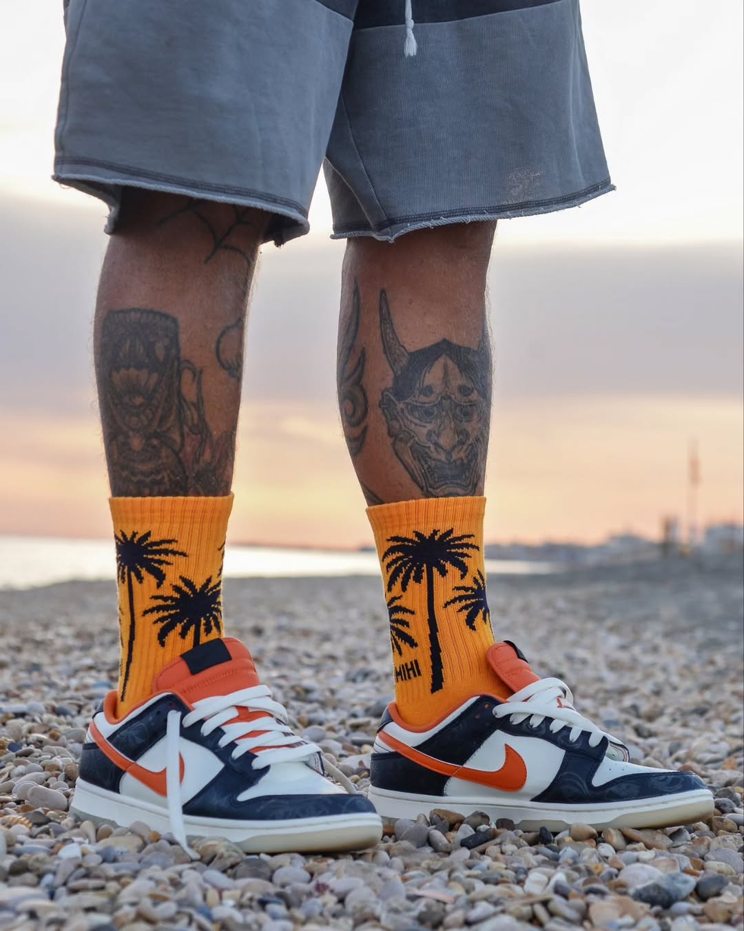Palms Orange Socks